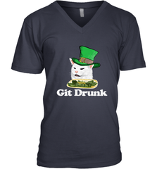 Git Drunk Funny Arguing Cat Meme St Patricks Day Men's V-Neck Men's V-Neck - FordPhuMy