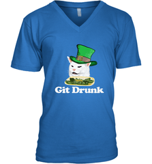 Git Drunk Funny Arguing Cat Meme St Patricks Day Men's V-Neck Men's V-Neck - FordPhuMy