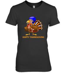 Cool Happy Thanksgiving Football Shirt Gobble Player Turkey Women's Premium T-Shirt