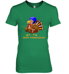 Cool Happy Thanksgiving Football Shirt Gobble Player Turkey Women's Premium T-Shirt
