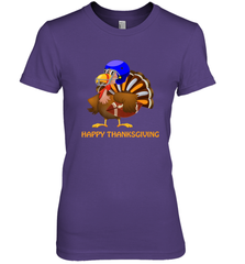 Cool Happy Thanksgiving Football Shirt Gobble Player Turkey Women's Premium T-Shirt Women's Premium T-Shirt - FordPhuMy