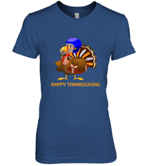 Cool Happy Thanksgiving Football Shirt Gobble Player Turkey Women's Premium T-Shirt Women's Premium T-Shirt - FordPhuMy