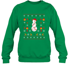 Christmas Baseball Snowman Reindeer In A Santa Hat Pajama Crewneck Sweatshirt Crewneck Sweatshirt - FordPhuMy