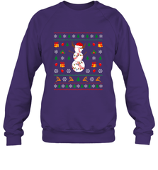 Christmas Baseball Snowman Reindeer In A Santa Hat Pajama Crewneck Sweatshirt Crewneck Sweatshirt - FordPhuMy