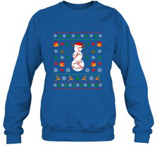Christmas Baseball Snowman Reindeer In A Santa Hat Pajama Crewneck Sweatshirt Crewneck Sweatshirt - FordPhuMy