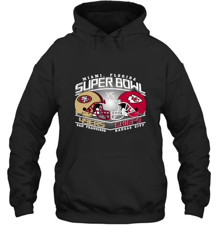 NFL Super bowl San Francisco 49ers vs. Kansas City Chiefs Hooded Sweatshirt Hooded Sweatshirt / Black / S Hooded Sweatshirt - FordPhuMy