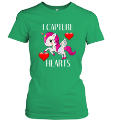 Girls Valentine's Day Unicorn I Capture Hearts Kids Gift Women's T-Shirt Women's T-Shirt - FordPhuMy
