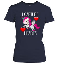 Girls Valentine's Day Unicorn I Capture Hearts Kids Gift Women's T-Shirt