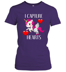 Girls Valentine's Day Unicorn I Capture Hearts Kids Gift Women's T-Shirt Women's T-Shirt - FordPhuMy