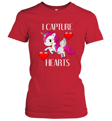 Girls Valentine's Day Unicorn I Capture Hearts Kids Gift Women's T-Shirt Women's T-Shirt - FordPhuMy