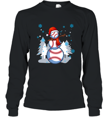 DABBING BASEBALL SNOWMAN _ Christmas Funny Long Sleeve T-Shirt Long Sleeve T-Shirt - FordPhuMy