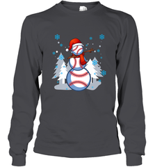 DABBING BASEBALL SNOWMAN _ Christmas Funny Long Sleeve T-Shirt Long Sleeve T-Shirt - FordPhuMy