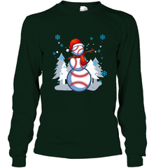 DABBING BASEBALL SNOWMAN _ Christmas Funny Long Sleeve T-Shirt Long Sleeve T-Shirt - FordPhuMy