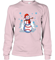 DABBING BASEBALL SNOWMAN _ Christmas Funny Long Sleeve T-Shirt Long Sleeve T-Shirt - FordPhuMy