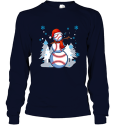 DABBING BASEBALL SNOWMAN _ Christmas Funny Long Sleeve T-Shirt