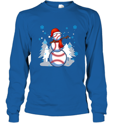 DABBING BASEBALL SNOWMAN _ Christmas Funny Long Sleeve T-Shirt Long Sleeve T-Shirt - FordPhuMy