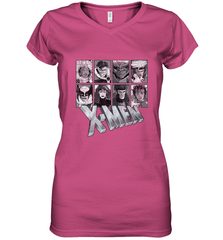 Marvel X Men Animated Series Halftone Retro 90s Women's V-Neck T-Shirt Women's V-Neck T-Shirt - FordPhuMy