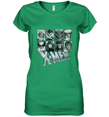 Marvel X Men Animated Series Halftone Retro 90s Women's V-Neck T-Shirt Women's V-Neck T-Shirt - FordPhuMy