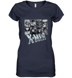 Marvel X Men Animated Series Halftone Retro 90s Women's V-Neck T-Shirt