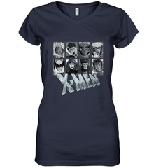 Marvel X Men Animated Series Halftone Retro 90s Women's V-Neck T-Shirt Women's V-Neck T-Shirt - FordPhuMy