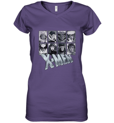 Marvel X Men Animated Series Halftone Retro 90s Women's V-Neck T-Shirt Women's V-Neck T-Shirt - FordPhuMy