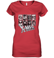 Marvel X Men Animated Series Halftone Retro 90s Women's V-Neck T-Shirt Women's V-Neck T-Shirt - FordPhuMy