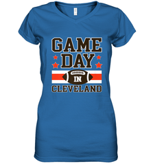 NFL Cleveland Game Day Football Home Team Colors Women's V-Neck T-Shirt Women's V-Neck T-Shirt - FordPhuMy