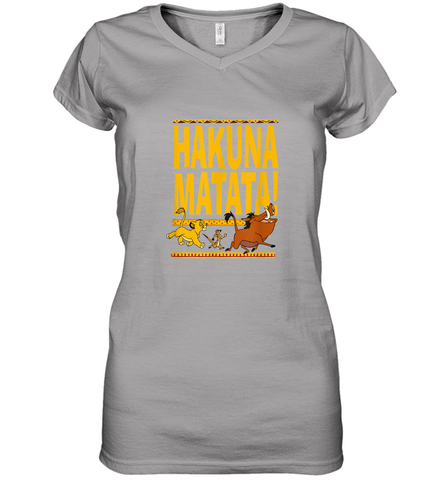 Disney Lion King Classic Hakuna Crew Women Cotton V-Neck T-Shirt