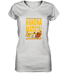 Disney Lion King Classic Hakuna Crew Women Cotton V-Neck T-Shirt
