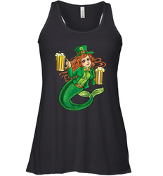 St Patricks Day Shirt Women Leprechaun Mermaid Girls Redhead Women's Racerback Tank