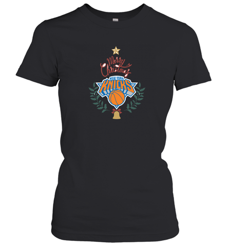 NBA New York Knicks Logo merry Christmas gilf Women's T-Shirt Women's T-Shirt / Black / S Women's T-Shirt - FordPhuMy