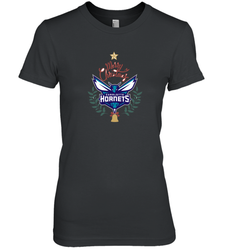 NBA Charlotte Hornets Logo merry Christmas gilf Women's Premium T-Shirt