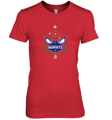NBA Charlotte Hornets Logo merry Christmas gilf Women's Premium T-Shirt Women's Premium T-Shirt - FordPhuMy
