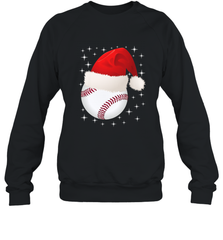 Christmas Stars baseball Ball Santa Hat Funny Sport Xmas Crewneck Sweatshirt Crewneck Sweatshirt - FordPhuMy