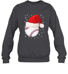 Christmas Stars baseball Ball Santa Hat Funny Sport Xmas Crewneck Sweatshirt Crewneck Sweatshirt - FordPhuMy