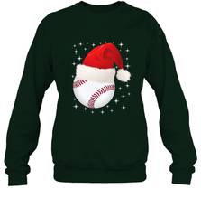Christmas Stars baseball Ball Santa Hat Funny Sport Xmas Crewneck Sweatshirt Crewneck Sweatshirt - FordPhuMy