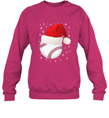 Christmas Stars baseball Ball Santa Hat Funny Sport Xmas Crewneck Sweatshirt Crewneck Sweatshirt - FordPhuMy
