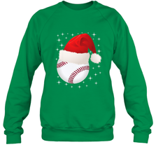 Christmas Stars baseball Ball Santa Hat Funny Sport Xmas Crewneck Sweatshirt Crewneck Sweatshirt - FordPhuMy