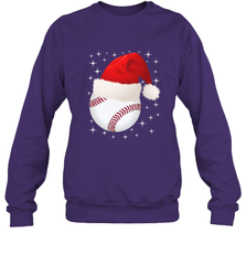Christmas Stars baseball Ball Santa Hat Funny Sport Xmas Crewneck Sweatshirt Crewneck Sweatshirt - FordPhuMy