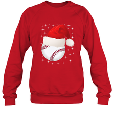 Christmas Stars baseball Ball Santa Hat Funny Sport Xmas Crewneck Sweatshirt Crewneck Sweatshirt - FordPhuMy