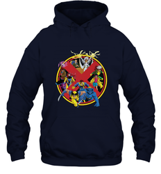 Marvel X Men Animated Series Logo Retro 90s Hooded Sweatshirt