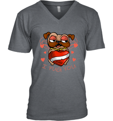 I Pug You Cute Valentines Day Love Heart Pug Dog Valentine Men's V-Neck Men's V-Neck - FordPhuMy