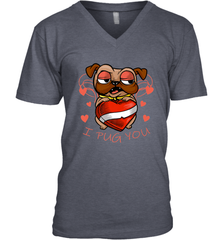 I Pug You Cute Valentines Day Love Heart Pug Dog Valentine Men's V-Neck Men's V-Neck - FordPhuMy