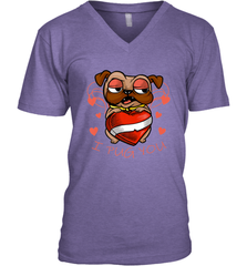 I Pug You Cute Valentines Day Love Heart Pug Dog Valentine Men's V-Neck Men's V-Neck - FordPhuMy