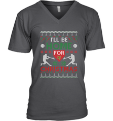 I'll Be Home for Christmas Baseball Gift For Men Women Kids Men's V-Neck Men's V-Neck - FordPhuMy