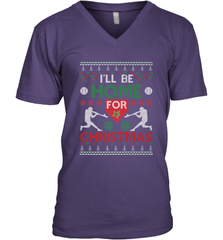I'll Be Home for Christmas Baseball Gift For Men Women Kids Men's V-Neck Men's V-Neck - FordPhuMy