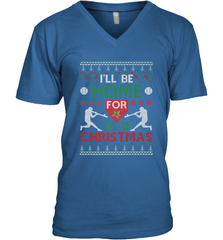 I'll Be Home for Christmas Baseball Gift For Men Women Kids Men's V-Neck Men's V-Neck - FordPhuMy