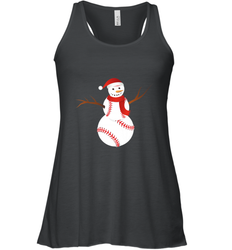 Snowman Baseball Christmas Women's Racerback Tank