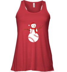 Snowman Baseball Christmas Women's Racerback Tank Women's Racerback Tank - FordPhuMy