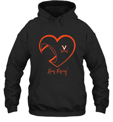 Virginia Cavaliers Football Inside Heart  Team Hooded Sweatshirt